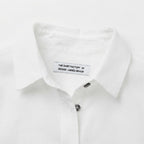 THE SHIRT FACTORY Women's White Long Sleeve Linen Button-Dow