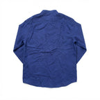 ZARA MAN Men's Blue Linen Mandarin Collar Tailored Shirt