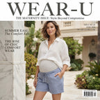 Cornflower Blue Maternity Shorts with Gray Jersey Band