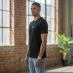 Calvin Klein Jeans Black Short-Sleeve T-Shirt with White Log
