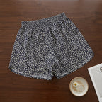 Navy Blue Floral Ditsy Mini Skirt with Elastic Waist