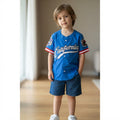 SHEIN Royal Blue California Script Kids Baseball Jersey