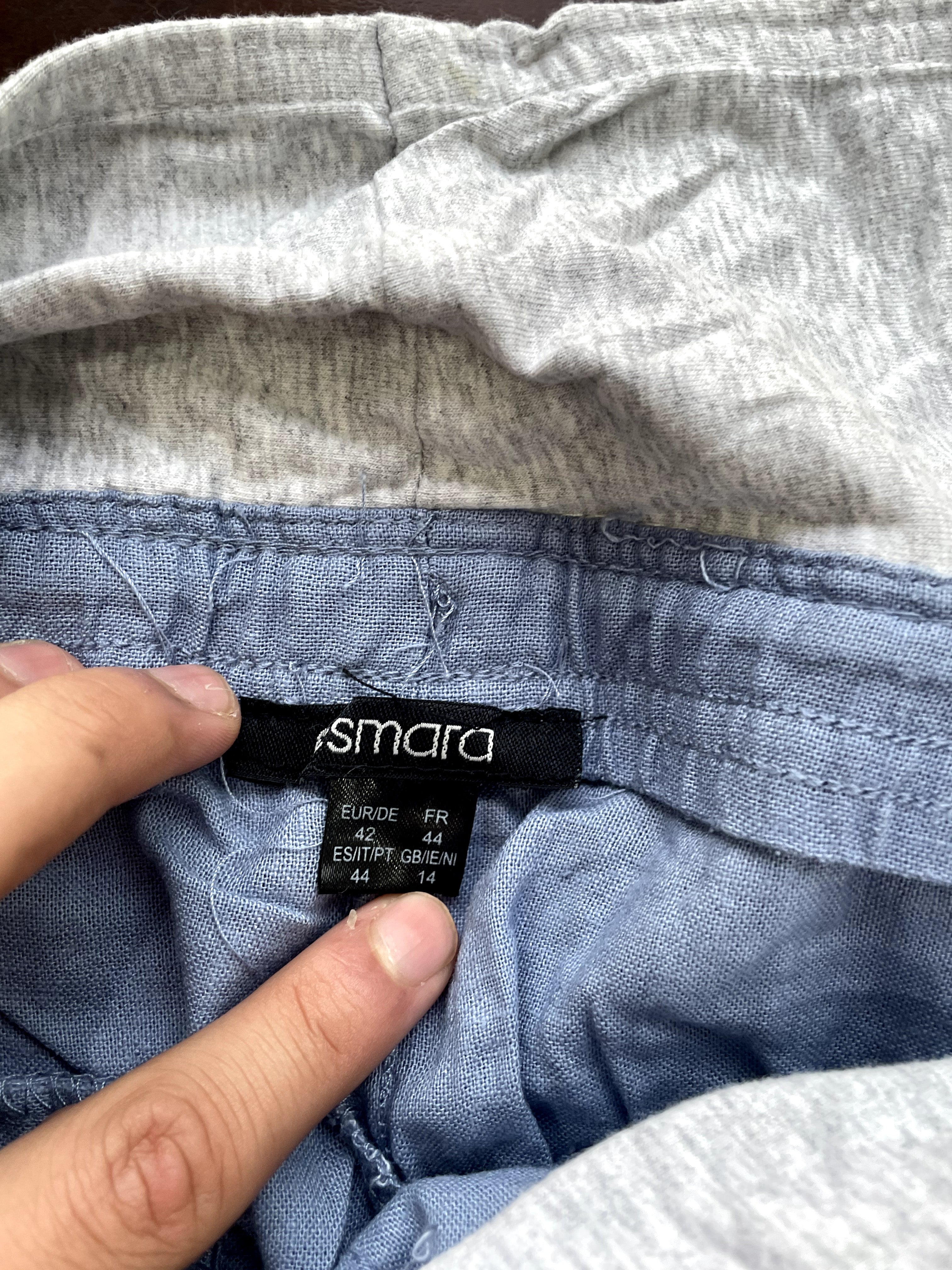 Cornflower Blue Maternity Shorts with Gray Jersey Band