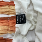 SHEIN Orange Abstract Print Wide Leg Trousers Size L