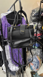 PRADA PRADA Black Grained Leather Top-Handle Tote