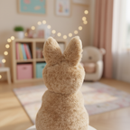 Soft Beige Mother and Baby Bunny Plush Toy