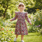 LEIGH TUCKER willow Kids Multi-Color Floral Long-Sleeve Ruff