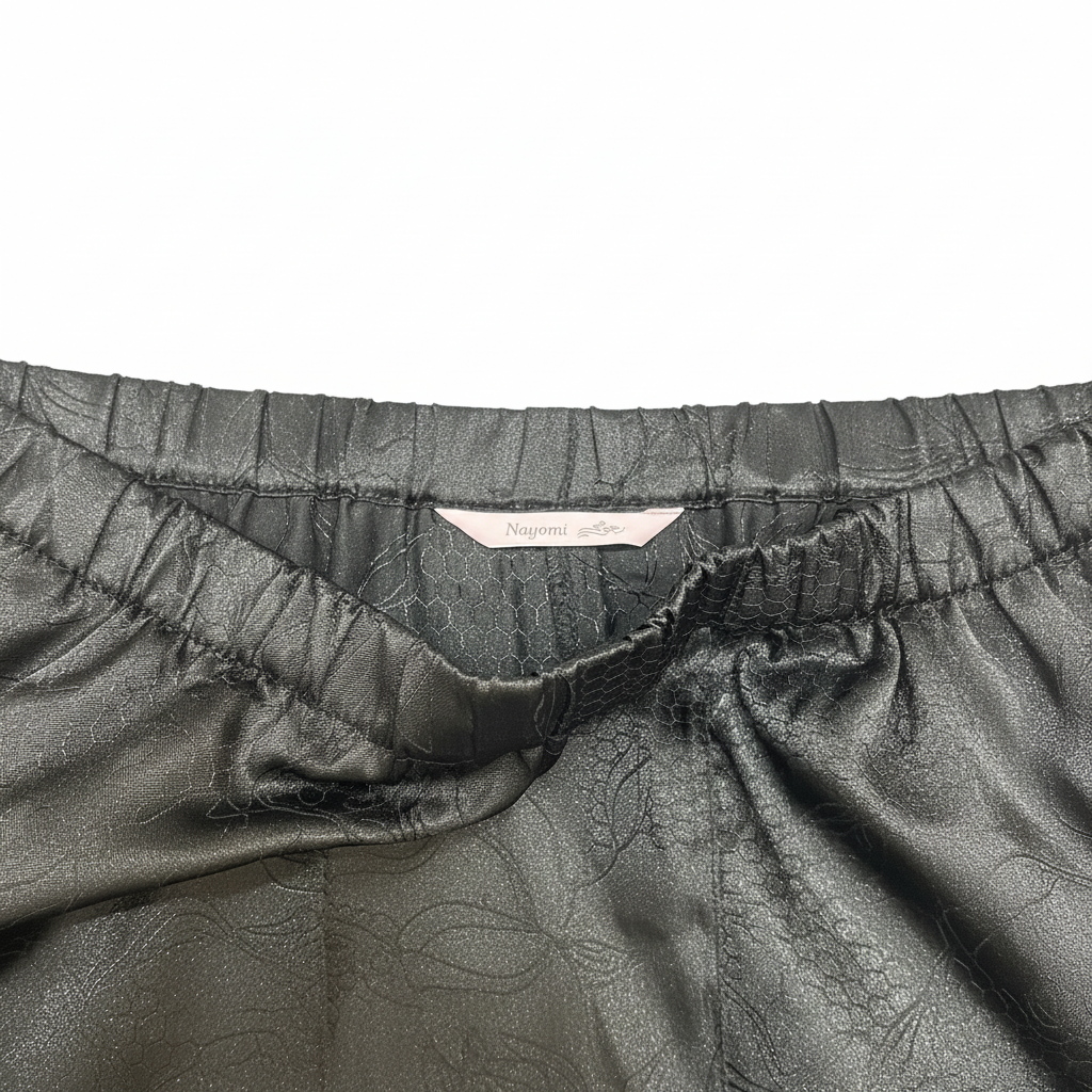 Nayomi Black Jacquard Nightwear Pyjama Pants