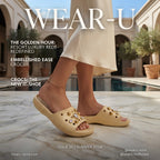 Crocs Cream Embellished Platform Slide Sandals with Crystals