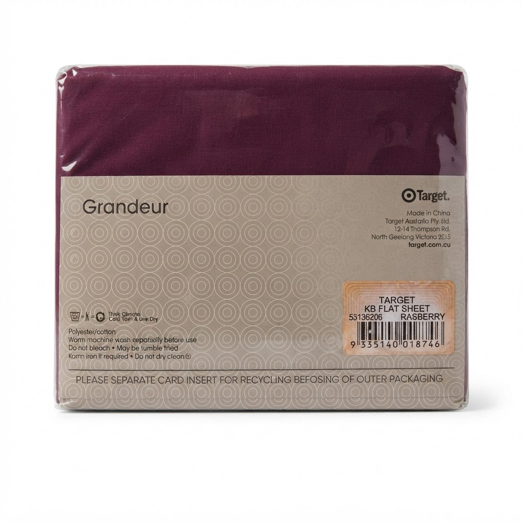 Grandeur Unisex Raspberry King Size Flat Sheet