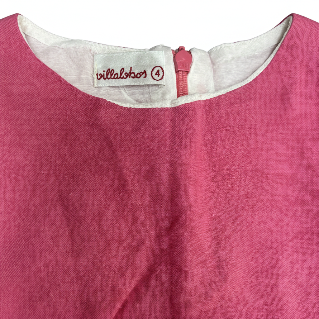villalobos Kids Pink and Striped Sleeveless Fit-and-Flare Dr