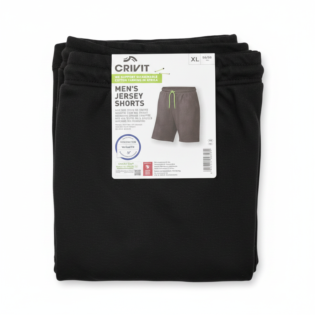 Men's CRIVIT Black Cotton Sweat Shorts - NWT
