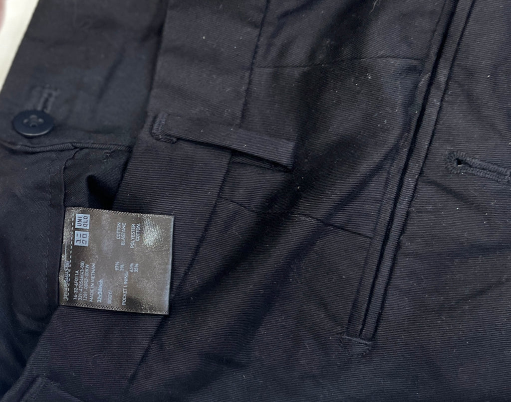 Uniqlo Men's Black Slim Fit Cotton Chino Trousers