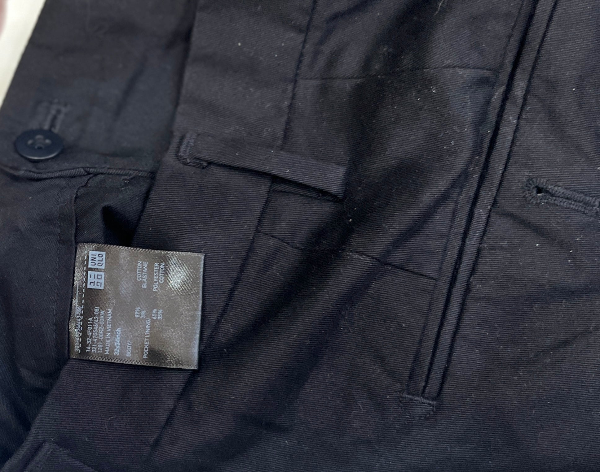 Uniqlo Men's Black Slim Fit Cotton Chino Trousers