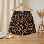 SHEIN Tan Leopard Print SHEIN Kids' Shorts with Elastic Wais