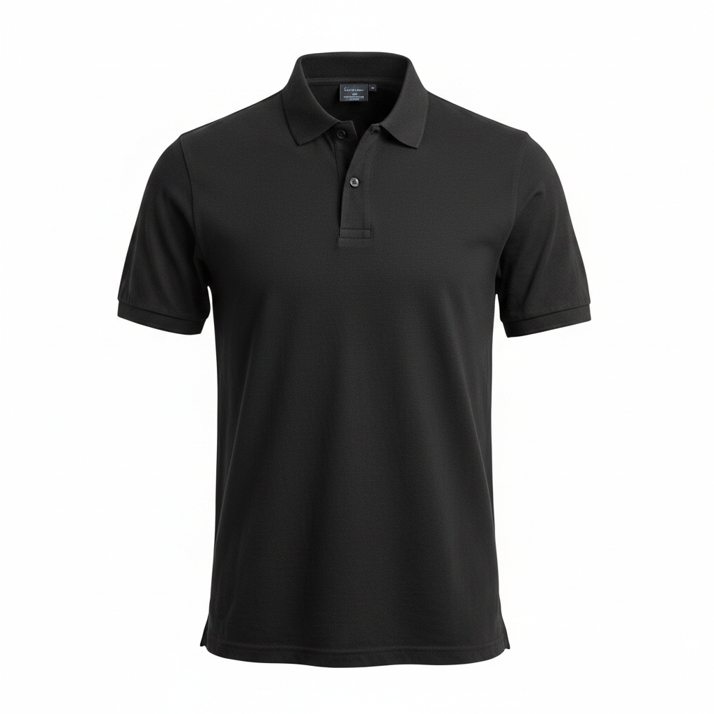 Anko Men's Classic Black Short Sleeve Piqué Polo Shirt - S