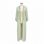 LNA AZEEM Women's Mint Green Sequin Embroidered Long Kimono