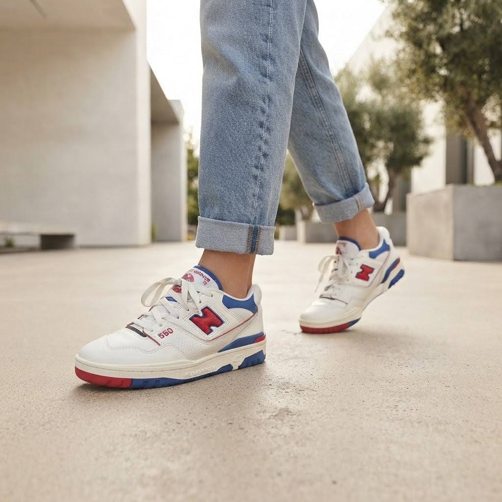 New Balance 550 White Blue Red Sneakers