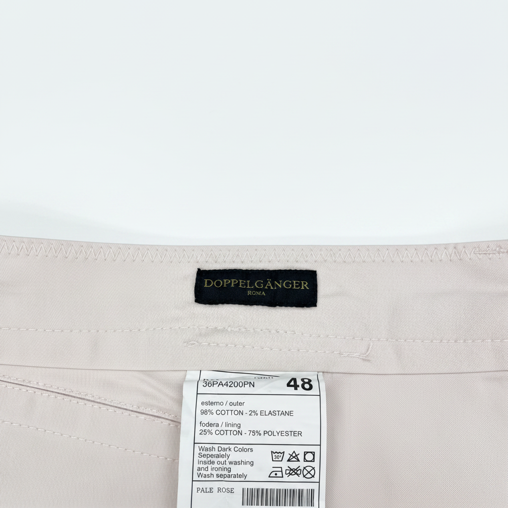 DOPPELGÄNGER ROMA Men's Pastel Pink Slim Fit Cotton Chino Tr