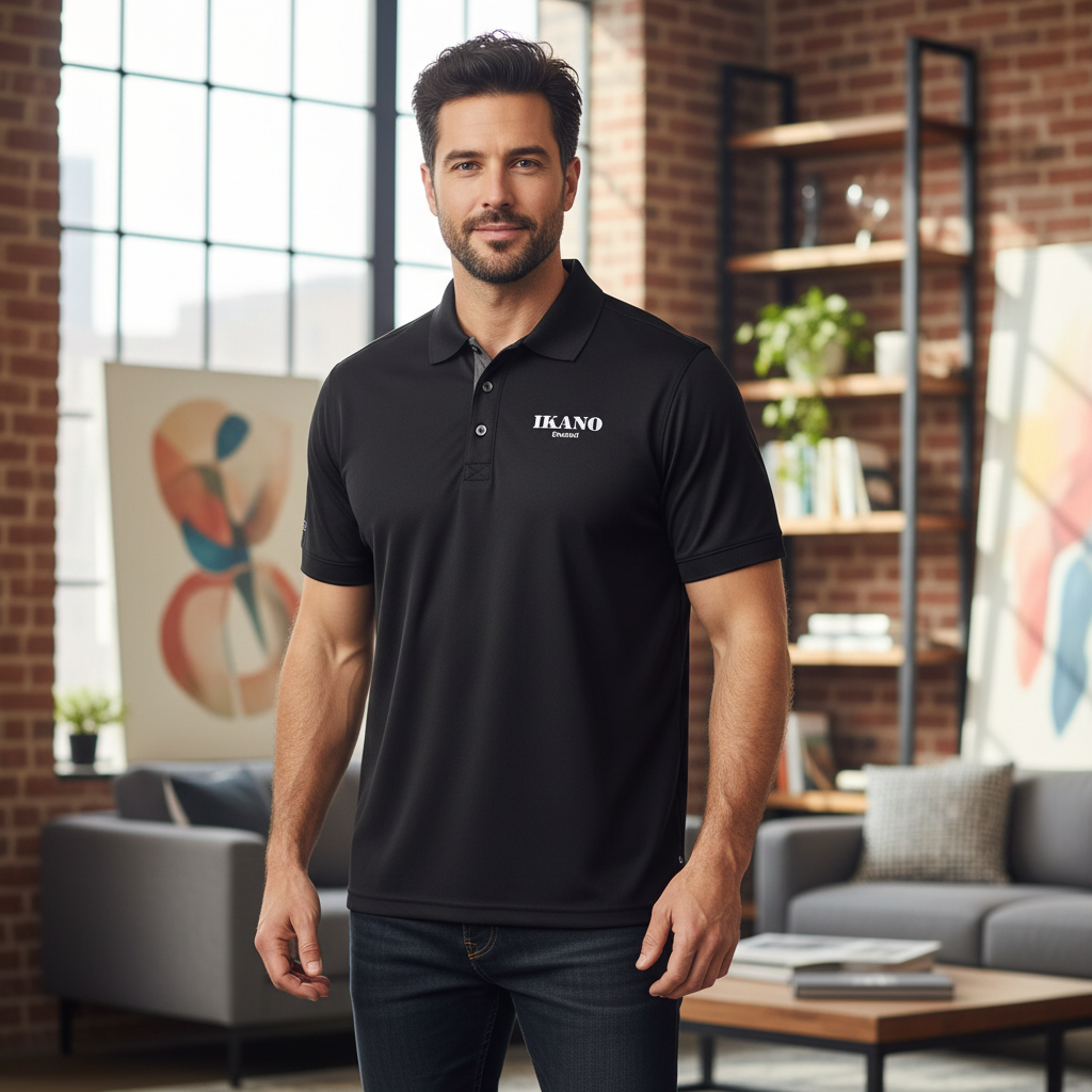 South West Men's Black Performance Pique Polo Shirt - Size L