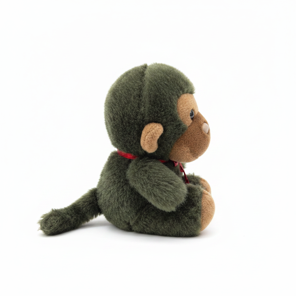 Premium Plush Monkey Toy with Pink Ribbon