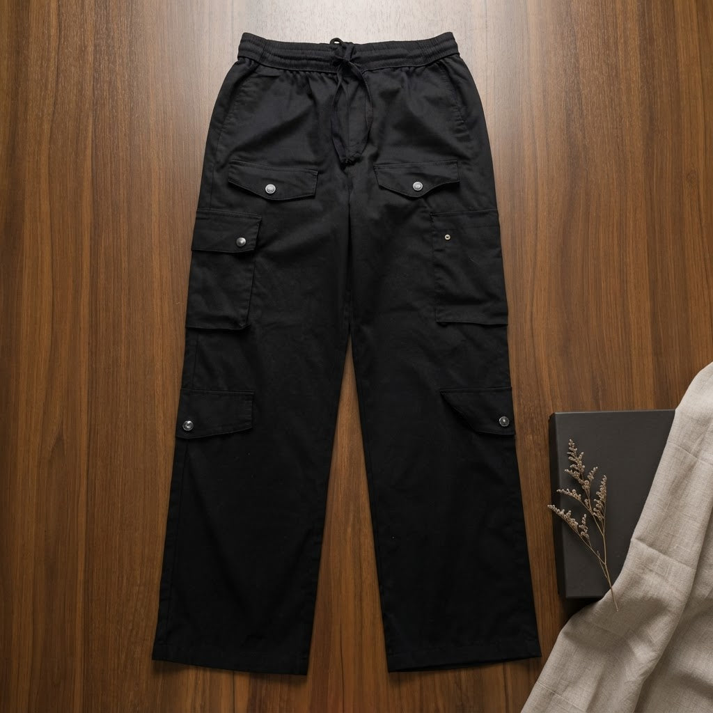 represent Black Relaxed Fit Multi-Pocket Cargo Trousers