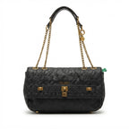 GUESS Guess Black Embossed Logo Flap Shoulder Bag