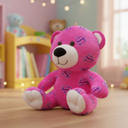Pink Superman Logo Plush Teddy Bear