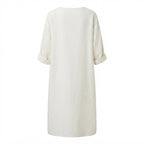 Women's White Lightweight Open-Front Duster Jacket