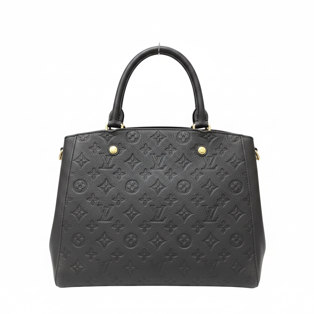 Louis Vuitton Women's Black Embossed Monogram Leather Tote B