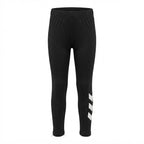 SHEIN Black Girls' Athletic Leggings with White Graphic Deta