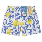 Women's Lemon Print Muslin Shorts in white and White