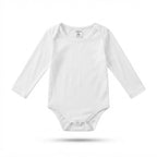 SHEIN SHEIN White Long-Sleeve Baby Bodysuit with Snap Closur
