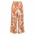 SHEIN Orange Abstract Print Wide Leg Trousers Size L