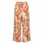 SHEIN Orange Abstract Print Wide Leg Trousers Size L