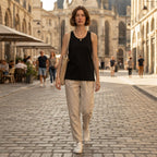 Mountain Ridge Black Racerback Cotton Tank Top with Relaxed