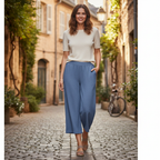 Esmara Women's Blue Wide Leg Cropped Culottes