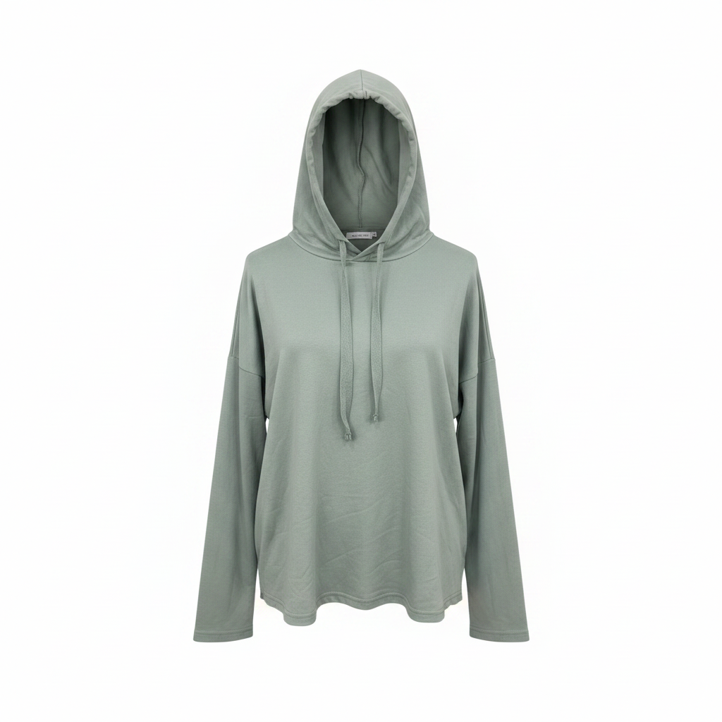 Women's Sage Green Relaxed Fit Hoodie - Size M