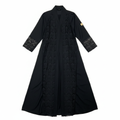 Haya Abaya Black Lace Trim Open Front Long Cardigan