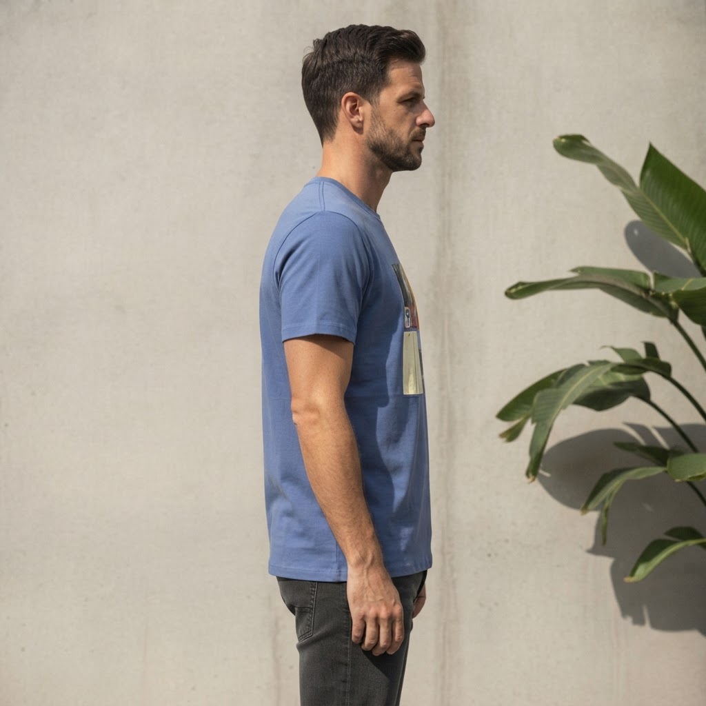 Ben Sherman Ben Sherman Slate Blue T-Shirt with Vintage Audi