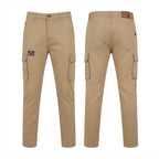 FINE ROSE Khaki Slim-Tapered Multi-Pocket Cargo Trousers