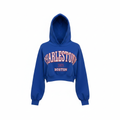 Cropp Blue Charlestown Boston Cropped Hoodie - Size S