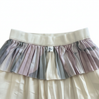 Ain Women's Cream and Pink Floral Pleated Midi Skirt