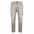 Women's Stone Grey Straight Leg Cotton Trousers