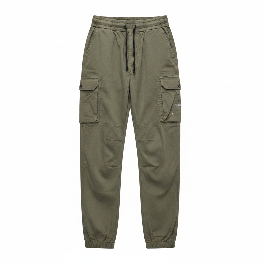 Men's STRUCTUREN CARGO Olive Green Jogger Pants - Large