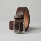 next Men's Classic Brown Leather Belt with brown-Tone Buckle