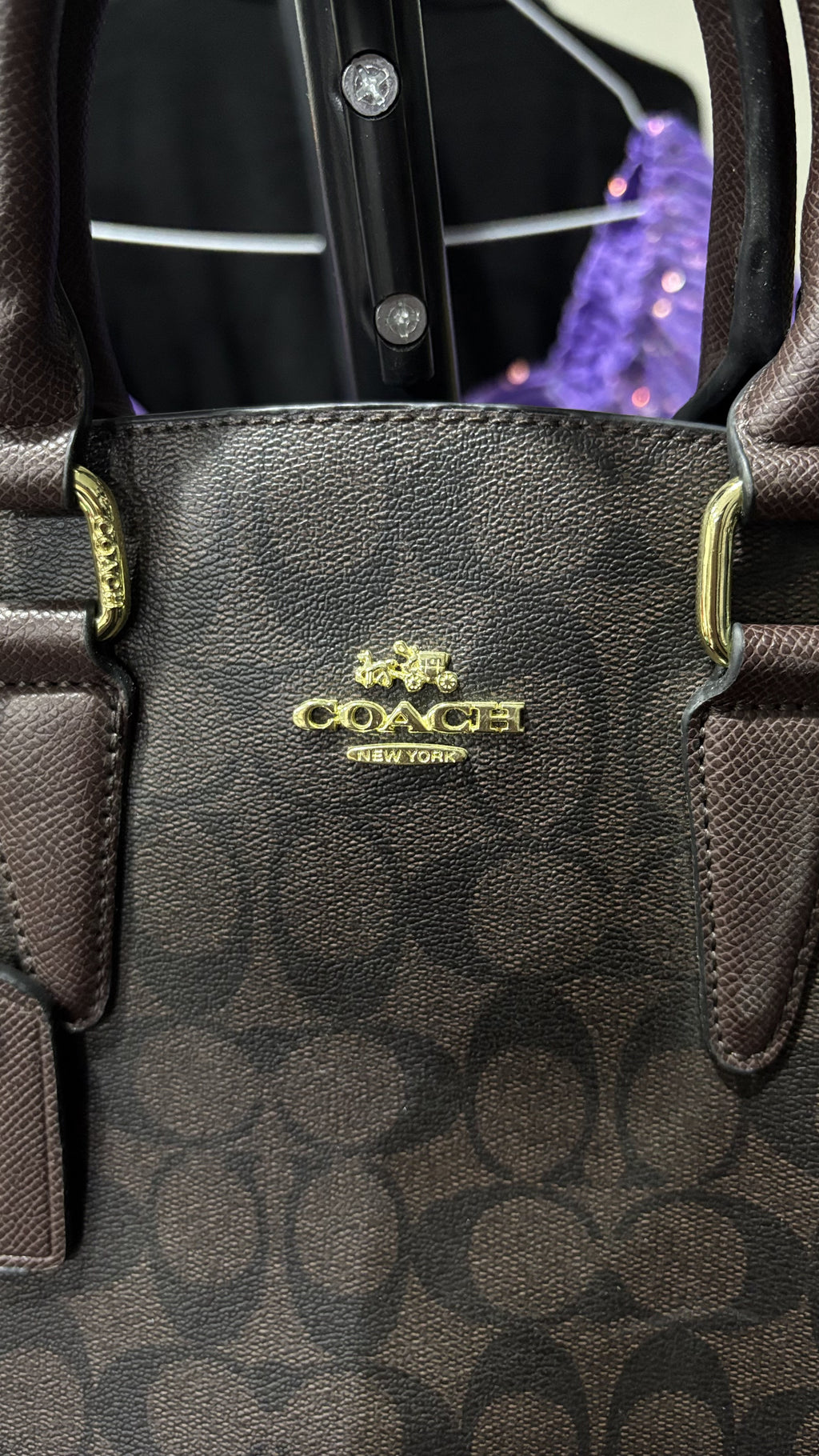 COACH NEW YORK Coach Signature Monogram Brown Satchel