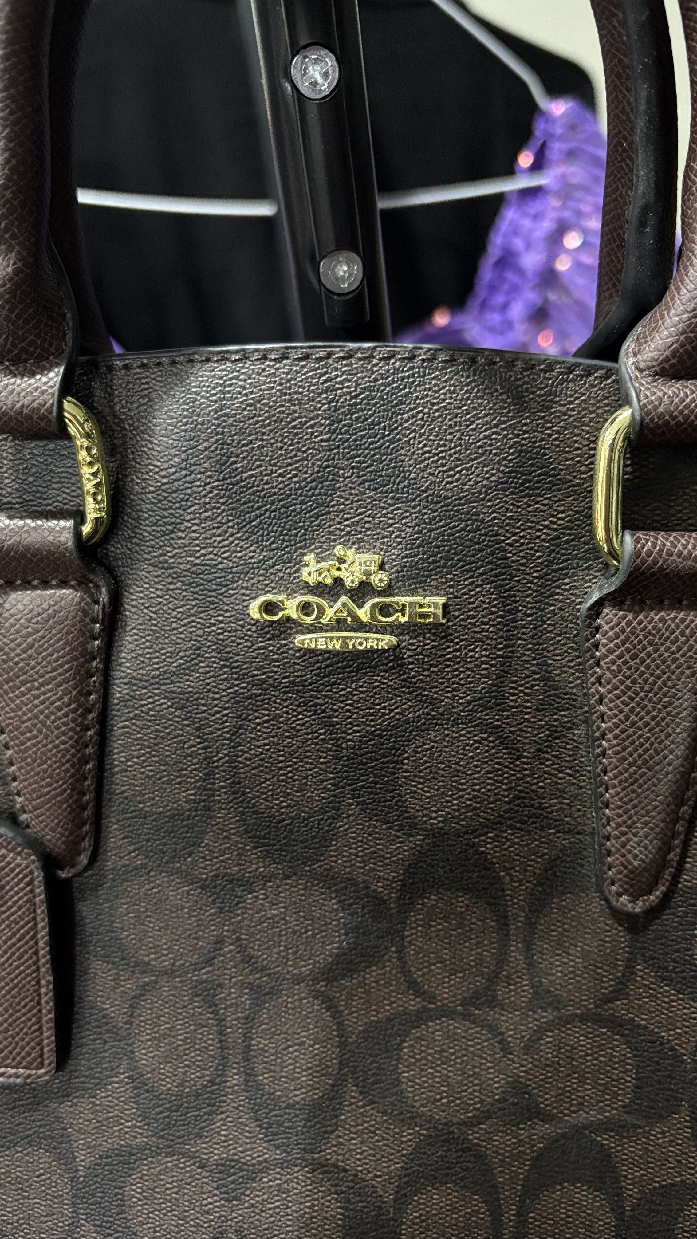 COACH NEW YORK Coach Signature Monogram Brown Satchel