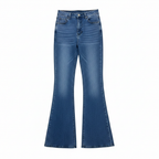 High-Waisted Blue Flared Denim Jeans - Unisex