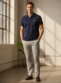 Burberry Burberry Navy Blue Short Sleeve Piqué Polo Shirt